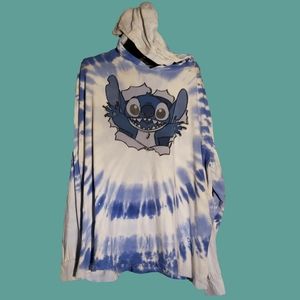 Disney Stitch Tiedye Pullover Sweater With Hood